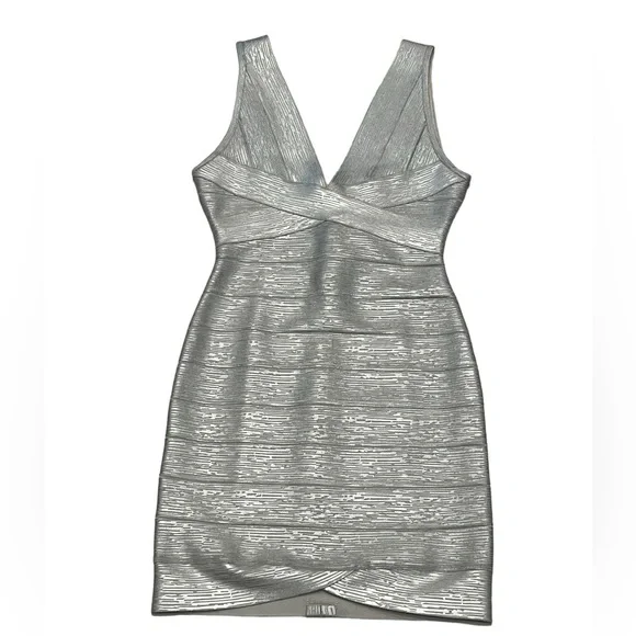 Herve Leger Deep V Bandage Dress - Picture 3 of 10